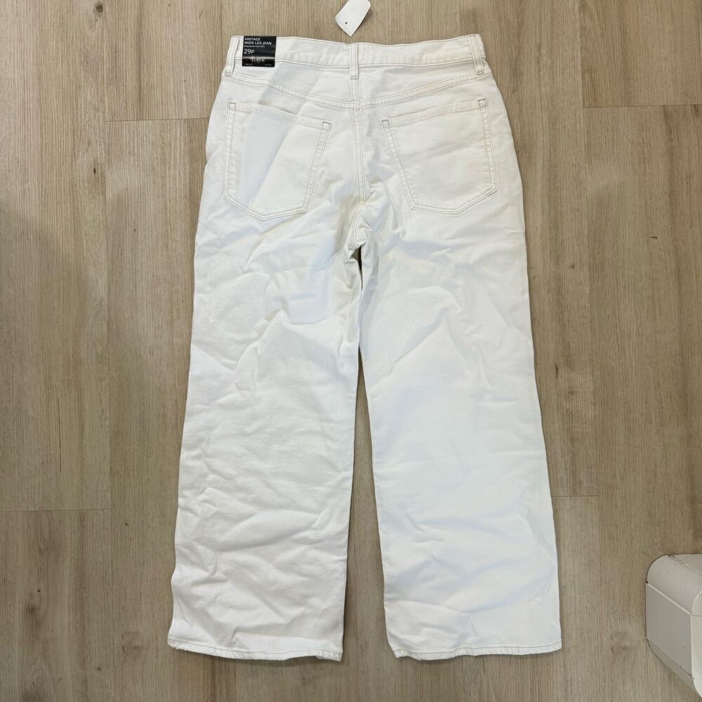 NWT J.Crew Factory Premium Edition Vintage Wide Leg Jean in White 29P Petite - Picture 3 of 7
